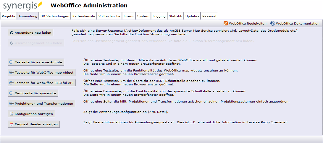 SynAdmin Anwendung SynAdmin Anwendung