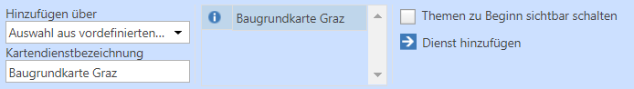 WMS Dienst aus einer vordefinierten Liste hinzufügen WMS Dienst aus einer vordefinierten Liste hinzufügen