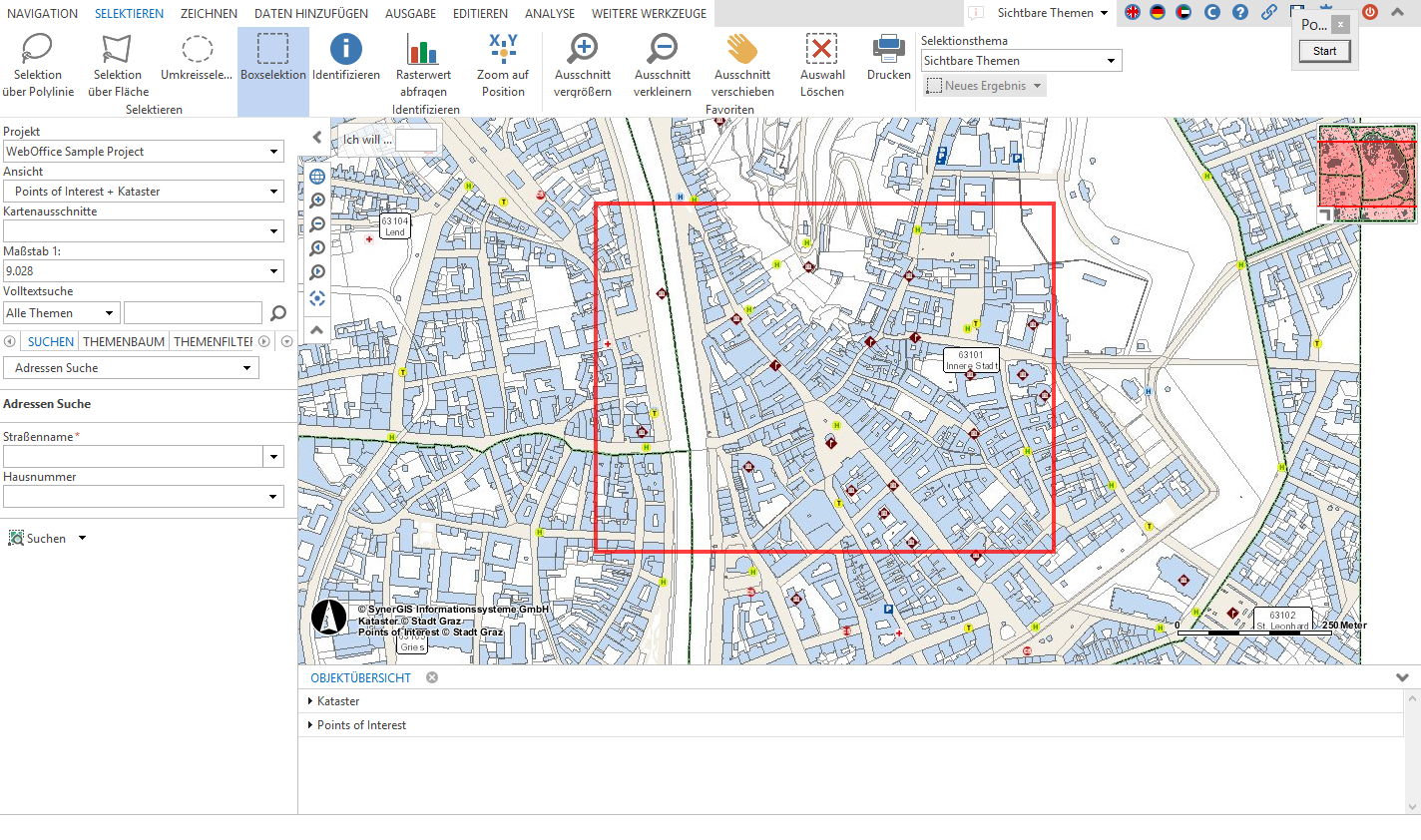 Aufziehen einer Box zur Selektion von Objekten im WebOffice core Client Aufziehen einer Box zur Selektion von Objekten im WebOffice core Client