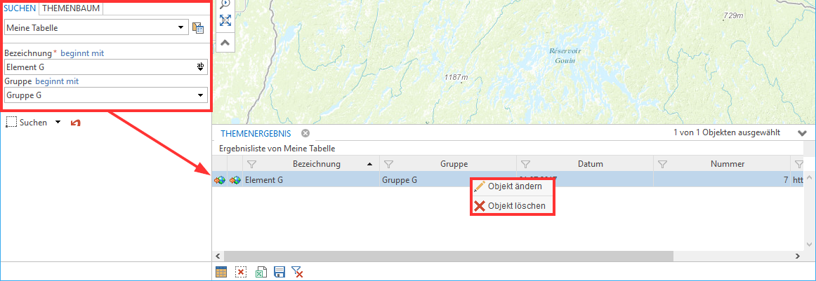 Ausführung der Editieraktion "Edit" aus einem aktiven Suchergebnis heraus Ausführung der Editieraktion "Edit" aus einem aktiven Suchergebnis heraus