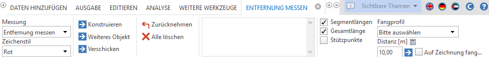 Detailansicht "Distanz messen" im WebOffice core Client Detailansicht "Distanz messen" im WebOffice core Client
