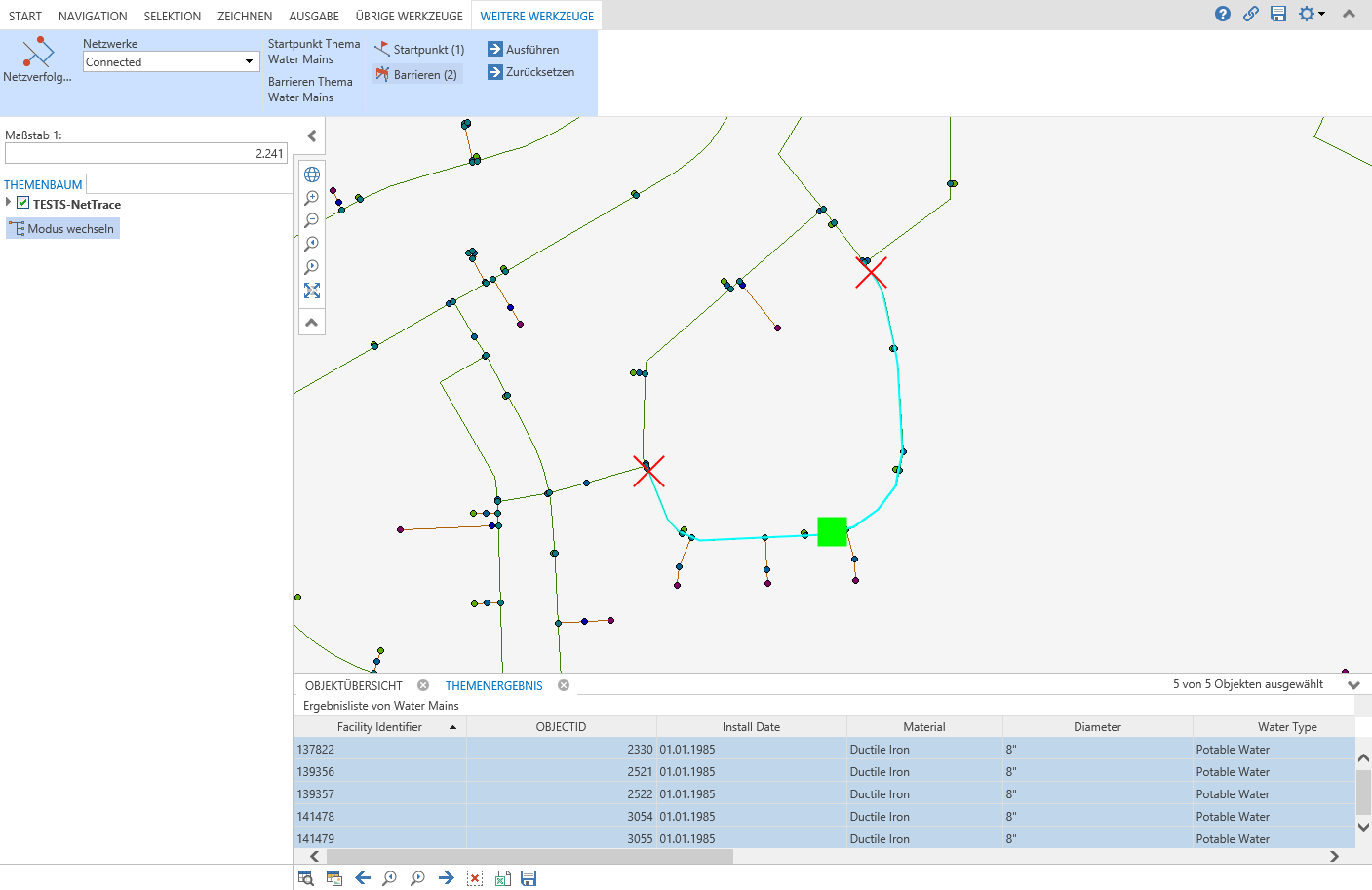 Netzverfolgung im WebOffice core Client