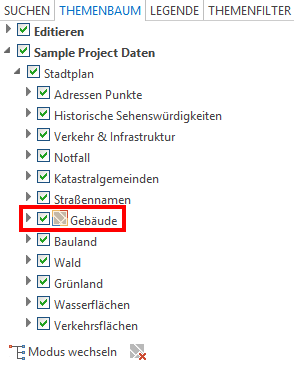 Symbol zur "Einfachen thematischen Kartierung" im Themenbaum Symbol zur "Einfachen thematischen Kartierung" im Themenbaum