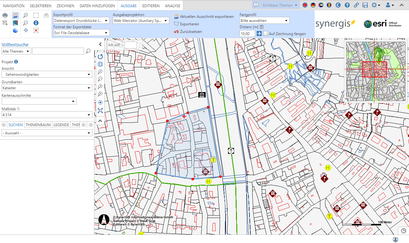 Datenexport mit einem beliebigen Polygon Datenexport mit einem beliebigen Polygon
