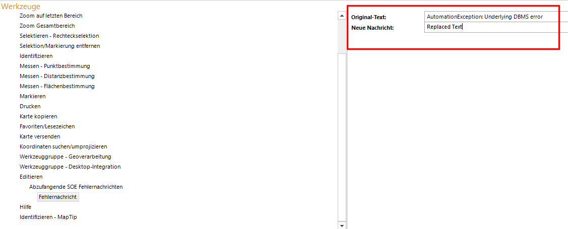 Abzufangende SOE Fehlernachrichten - Neue Nachricht ersetzt dabei den Original-Text Abzufangende SOE Fehlernachrichten - Neue Nachricht ersetzt dabei den Original-Text