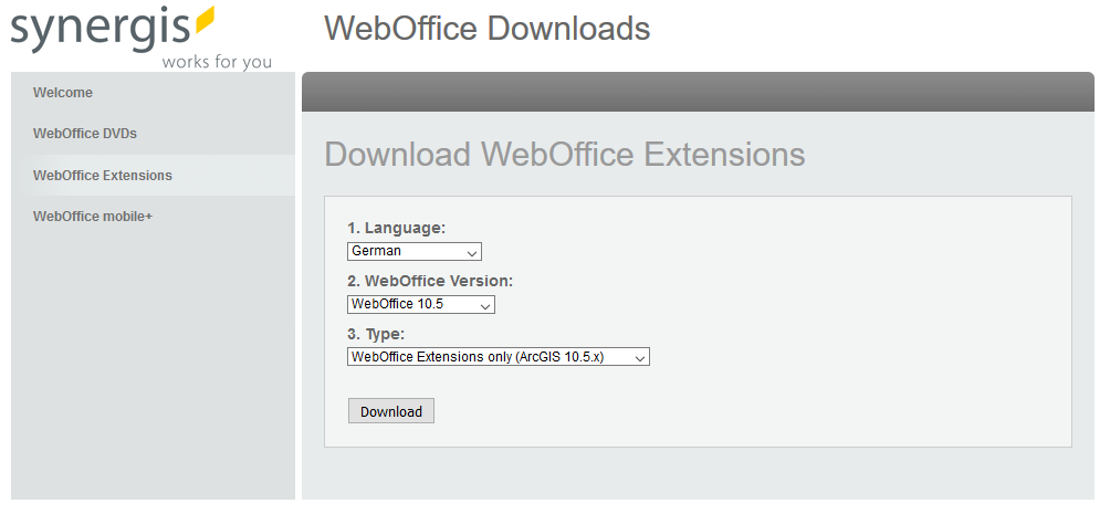 Download der entsprechenden Installationsdatei Download der entsprechenden Installationsdatei