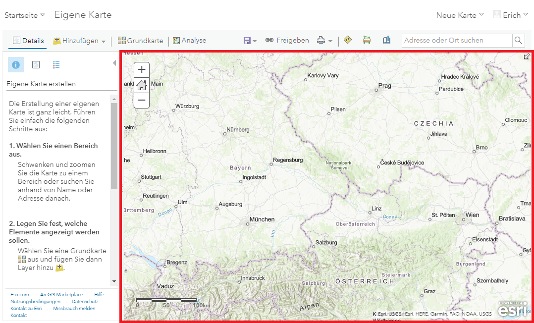 Drag&Drop der CSV-Datei auf Karte