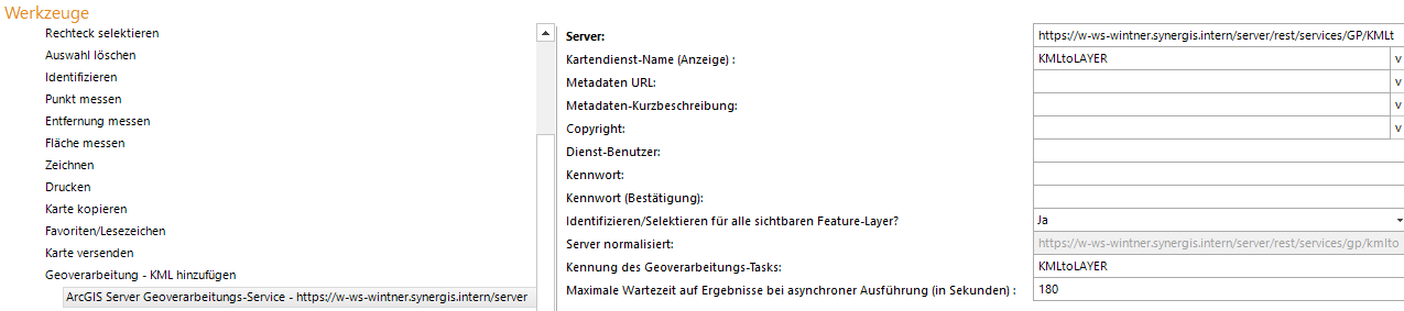 Konfiguration Geoverarbeitung