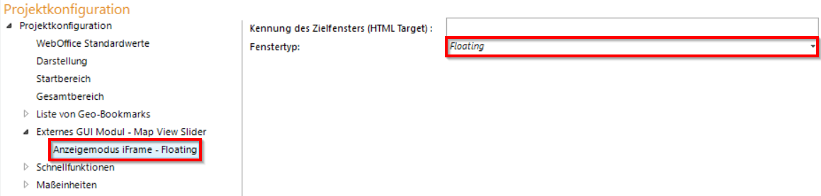 Konfiguration des Anzeigemodus iFrame Konfiguration des Anzeigemodus iFrame