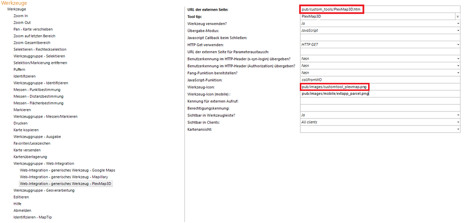 Konfiguration eines generischen Werkzeuges für PlexMap3D