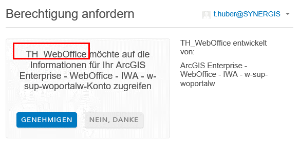 Berechtigungsmeldung beim Aufrufen vom WebOffice Projekt Berechtigungsmeldung beim Aufrufen vom WebOffice Projekt