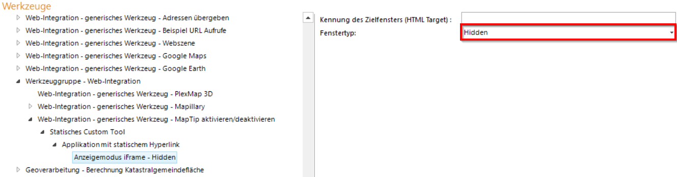 Konfiguration des Anzeigemouds iFrame Konfiguration des Anzeigemouds iFrame