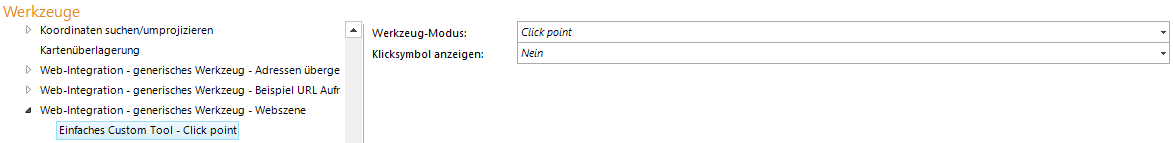 Konfiguration eines Einfachen Custom Tool für Webszene Konfiguration eines Einfachen Custom Tool für Webszene