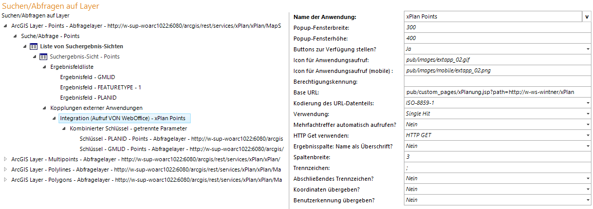Integration (Aufruf VON WebOffice) zum Abrufen und Anzeigen der xPlanung Daten Integration (Aufruf VON WebOffice) zum Abrufen und Anzeigen der xPlanung Daten