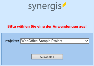 Traditionelle Projektauswahlseite