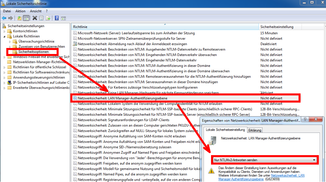 Netzwerk-Sicherheitseinstellungen für den GIS Server