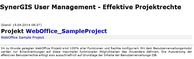 UserManagement Admin Web - Bericht für effektive Projektrechte UserManagement Admin Web - Bericht für effektive Projektrechte