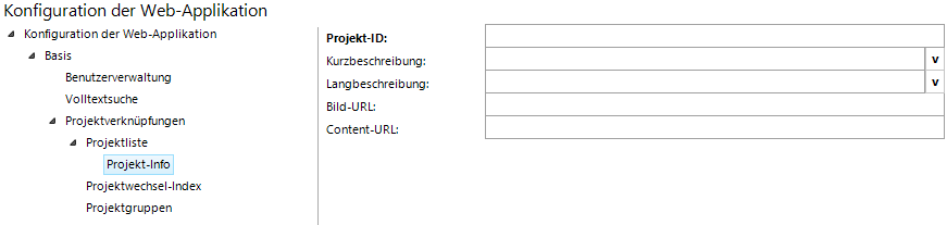 Konfiguration der Projekt-Info Konfiguration der Projekt-Info