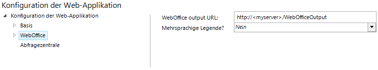 Konfiguration WebOffice Output URL
