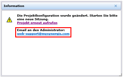 Mail-Link im WebOffice 10.6 R2 SP2 Client mit E-Mail Adresse des System-Administrators