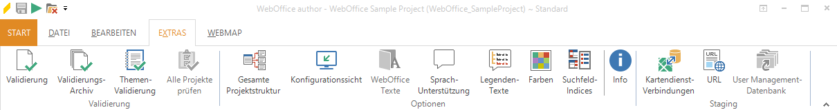 Menü Extras Menü Extras