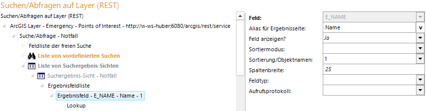 Liste von Lookup Definitionen Konfiguration - Ergebnisfeld Liste von Lookup Definitionen Konfiguration - Ergebnisfeld