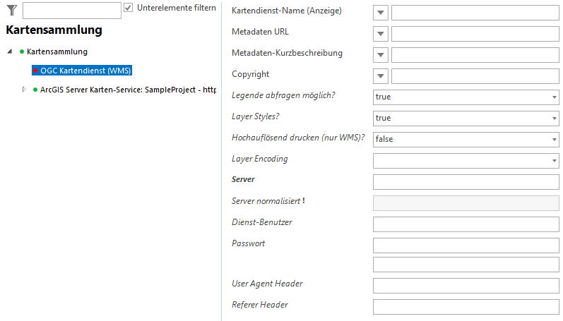 Konfiguration - OGC Kartendienst (WMS) Konfiguration - OGC Kartendienst (WMS)