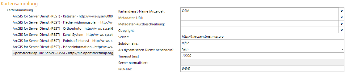 OpenStreetMap Kartendienst Konfiguration OpenStreetMap Kartendienst Konfiguration