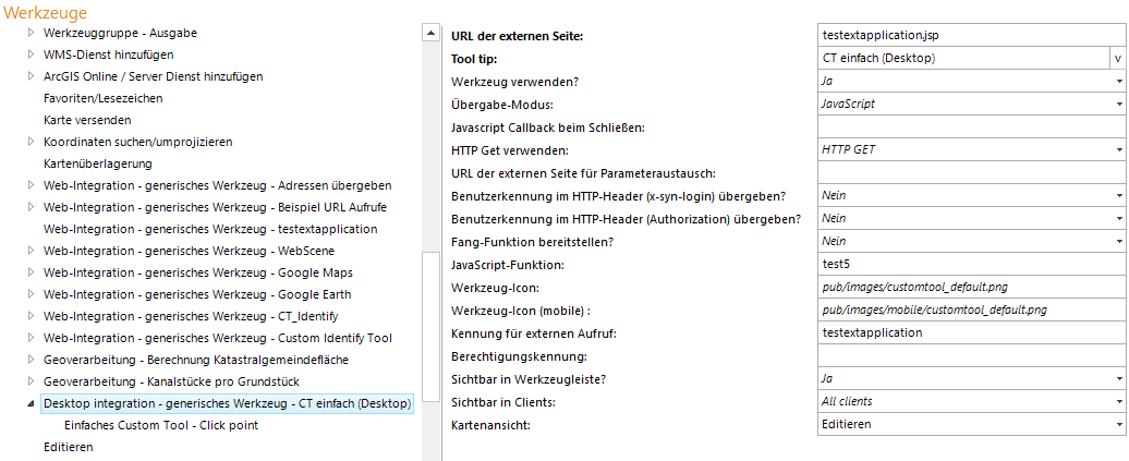 Konfiguration - Desktop-Integration - generisches Werkzeug Konfiguration - Desktop-Integration - generisches Werkzeug