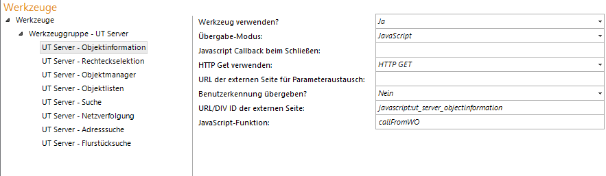 Konfiguration - UT Server - Objektinformation Konfiguration - UT Server - Objektinformation
