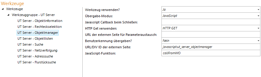 Konfiguration - UT Server - Objektmanager