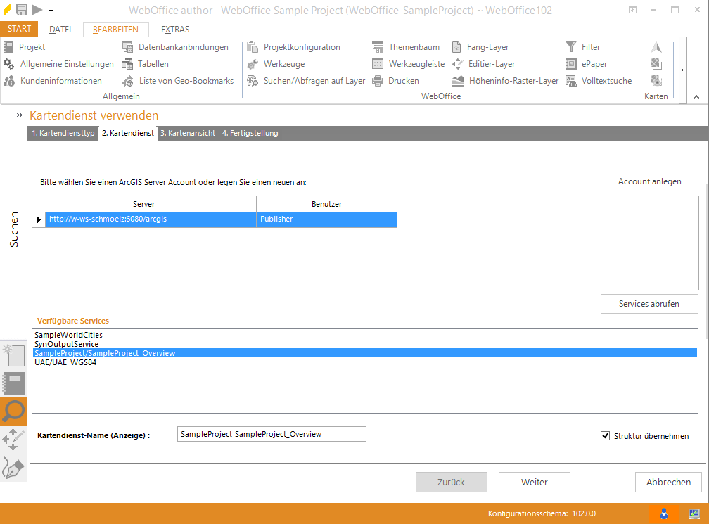 Assistent "Kartendienst hinzufügen" - Kartendienst auswählen Assistent "Kartendienst hinzufügen" - Kartendienst auswählen