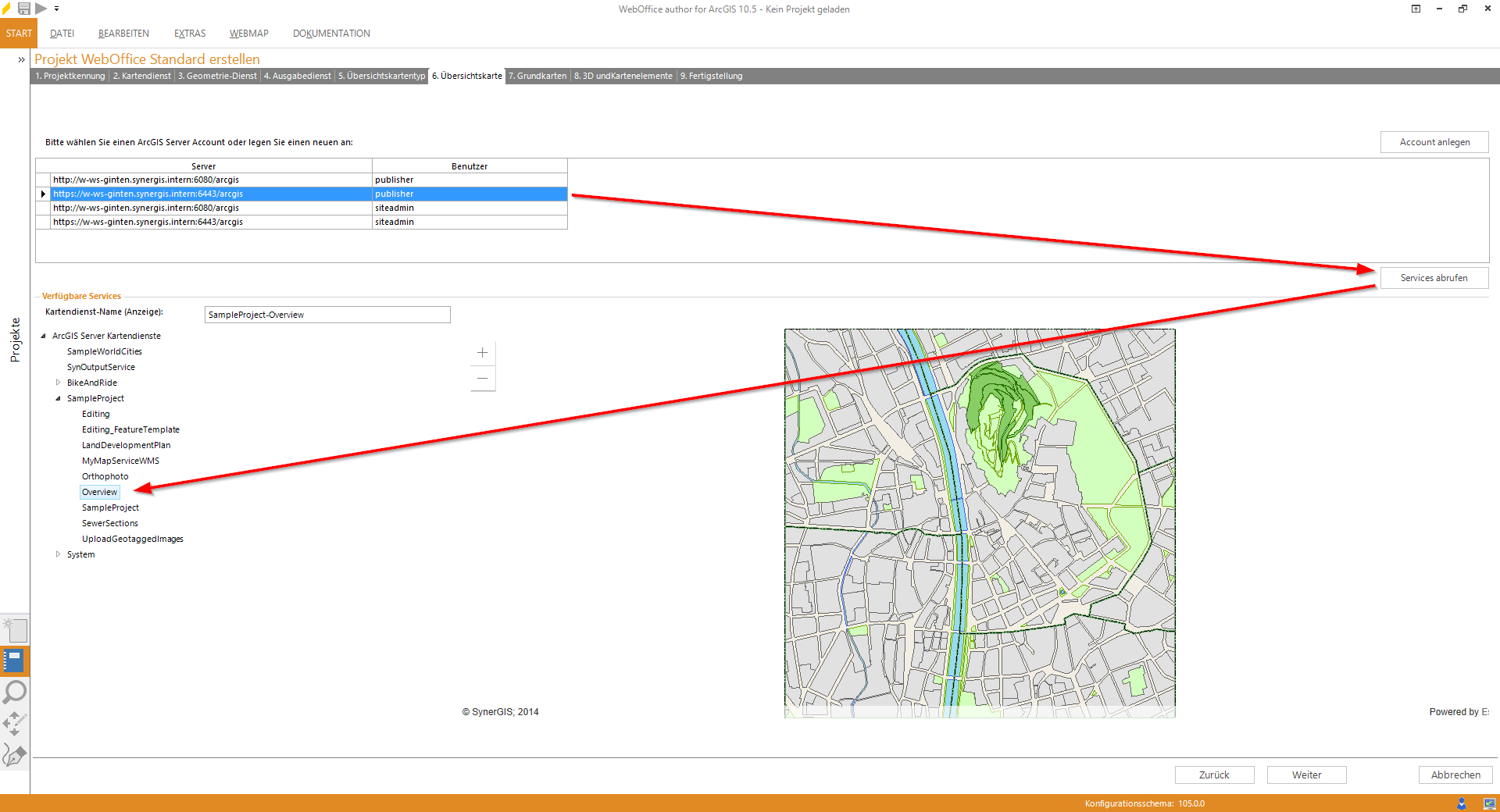Wizard "Projekt erstellen" - Übersichtskarte Wizard "Projekt erstellen" - Übersichtskarte