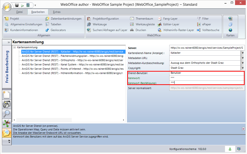 Konfiguration des Dienst-Benutzer der Zugriff auf den Kartendienst hat im WebOffice author Konfiguration des Dienst-Benutzer der Zugriff auf den Kartendienst hat im WebOffice author