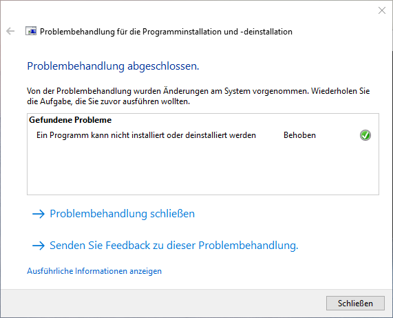 Problembehandlung der Deinstallation von FTS-Index ist abgeschlossen Problembehandlung der Deinstallation von FTS-Index ist abgeschlossen