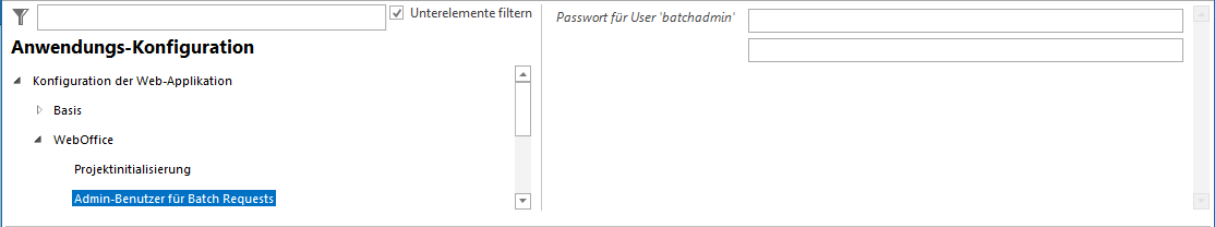 Konfiguration des Passwortes für den Admin User für Batchrequests