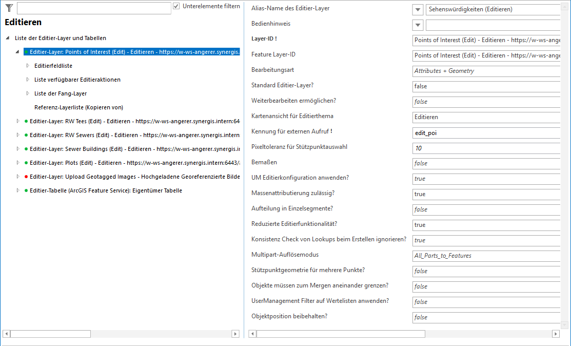 Editier-Layer Konfiguration Editier-Layer Konfiguration