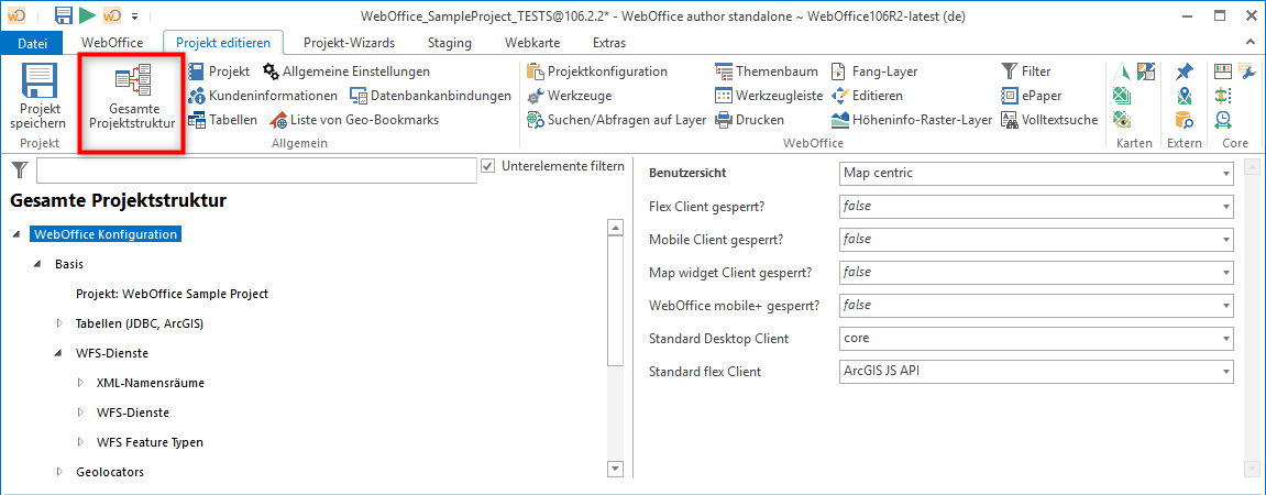 Konfiguration der gesamten Projektstruktur Konfiguration der gesamten Projektstruktur