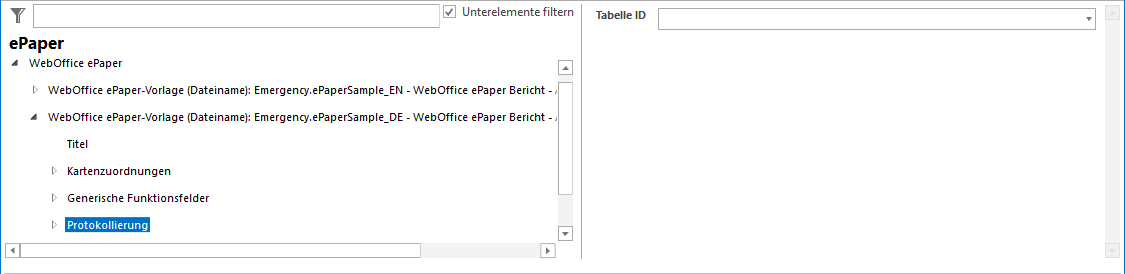 Konfiguration Epaper Protokollierung