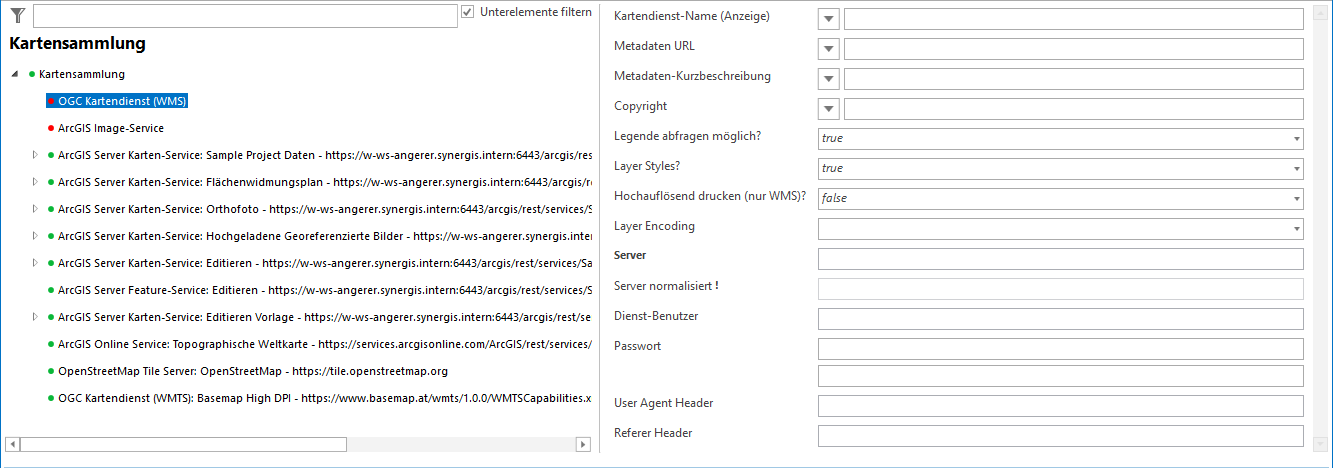 Konfiguration - OGC Kartendienst (WMS) Konfiguration - OGC Kartendienst (WMS)