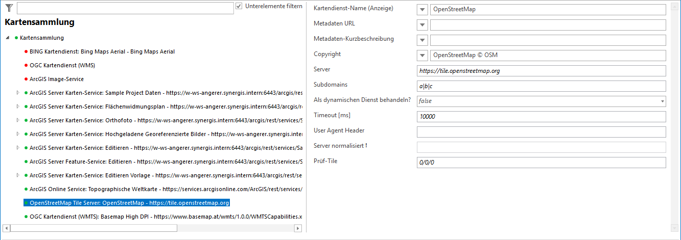 OpenStreetMap Kartendienst Konfiguration OpenStreetMap Kartendienst Konfiguration