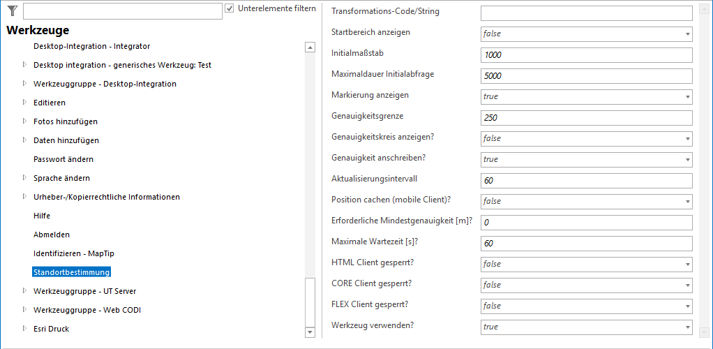 Standortbestimmung Werkzeug Konfiguration Standortbestimmung Werkzeug Konfiguration