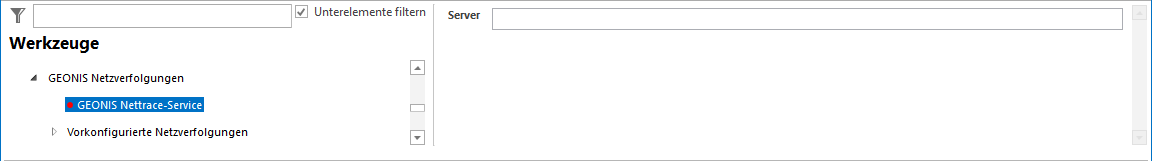 Konfiguration - GEONIS Nettrace-Service