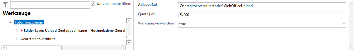 Konfiguration - Hochladen georeferenzierter Bilder Konfiguration - Hochladen georeferenzierter Bilder
