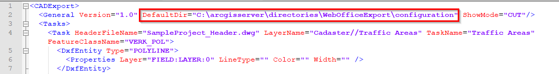 Adjust the path to the export configurations, if necessary