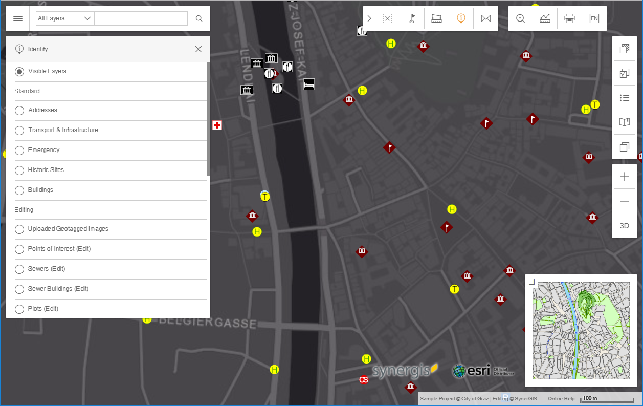 Identify tool in the WebOffice flex client