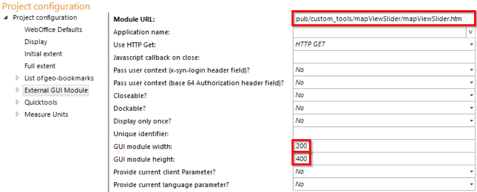 Konfiguration eines Externen GUI Moduls Konfiguration eines Externen GUI Moduls