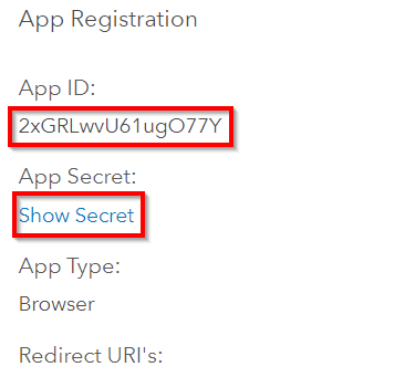 View app registration information View app registration information
