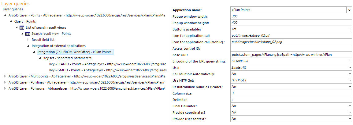 Integration (call from WebOffice) used to retrieve and display the xPlanung data Integration (call from WebOffice) used to retrieve and display the xPlanung data