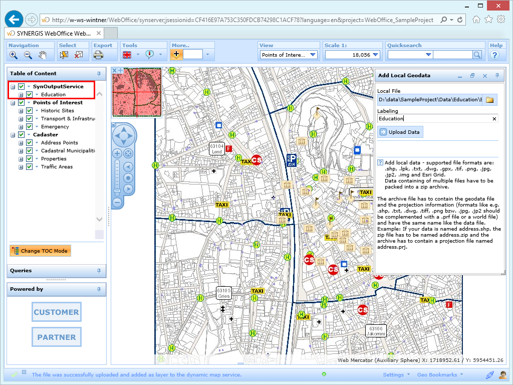 Add local geodata in the &nbsp;WebOffice html client